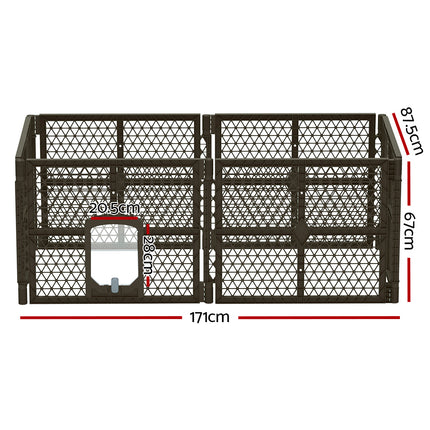 i.Pet Dog Playpen Enclosure 6 Panel Pet Fence Plastic Play Pen.