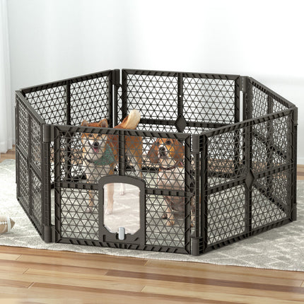 i.Pet Dog Playpen Enclosure 6 Panel Pet Fence Plastic Play Pen.