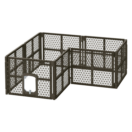 i.Pet Dog Playpen Enclosure 8 Panel Pet Fence Plastic Play Pen.