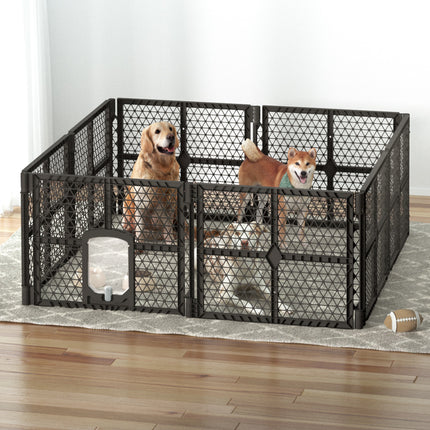 i.Pet Dog Playpen Enclosure 8 Panel Pet Fence Plastic Play Pen.
