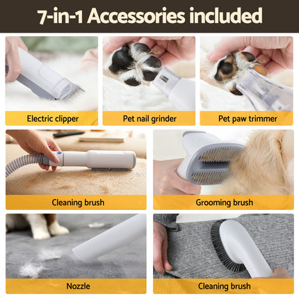 i.Pet Pet Grooming Kit Vacuum Dog Cat Hair Dryer Remover Clipper Brushes Cleaning.