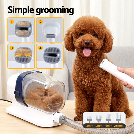 i.Pet Pet Grooming Kit Vacuum Dog Cat Hair Dryer Remover Clipper Brushes Cleaning.