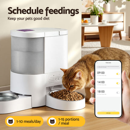 i.Pet Automatic Pet Feeder Water Dispenser 2-in-1 Smart WiFi Dog Cat Food 4L.