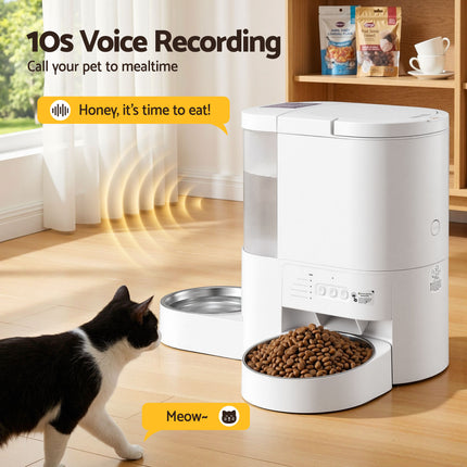 i.Pet Automatic Pet Feeder Water Dispenser 2-in-1 Smart WiFi Dog Cat Food 4L.