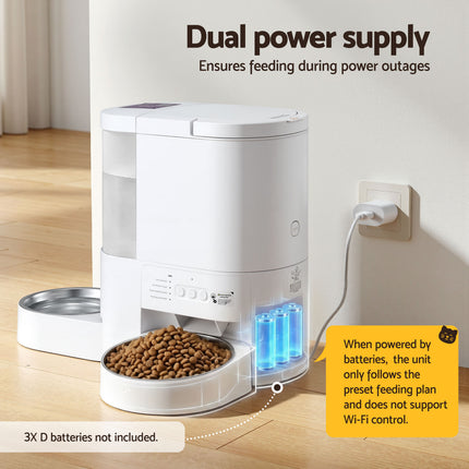 i.Pet Automatic Pet Feeder Water Dispenser 2-in-1 Smart WiFi Dog Cat Food 4L.