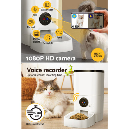 i.Pet Automatic Pet Feeder 6L Wifi Camera Dog Cat Smart Food Dispenser Timer.
