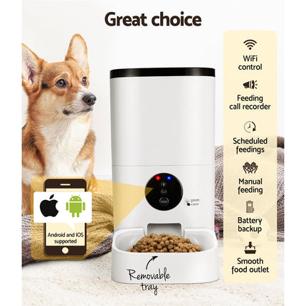 i.Pet Automatic Pet Feeder 6L Wifi Auto Dog Cat Smart Food Dispenser Timer.