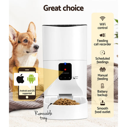 i.Pet Automatic Pet Feeder 9L Wifi Auto Dog Cat Feeder Smart Food Dispenser Timer.