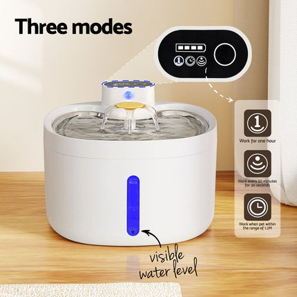 i.Pet Pet Water Fountain Feeder Dispenser Filter Dog Cat Drinking Automatic 2.6L.