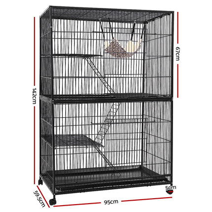 i.Pet Rabbit Cage 142cm Hutch 4 Level Bird Guinea Pig Ferret.