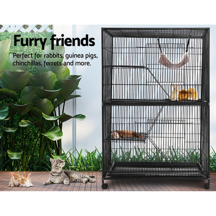 i.Pet Rabbit Cage 142cm Hutch 4 Level Bird Guinea Pig Ferret.