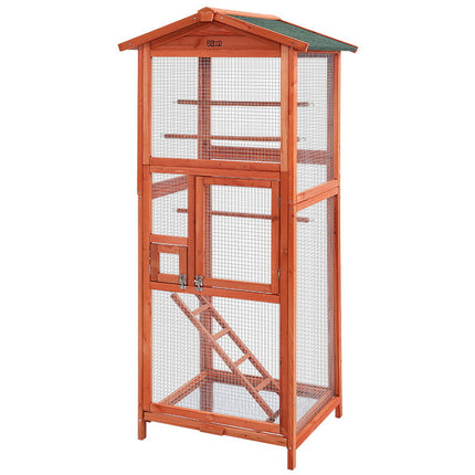 i.Pet Bird Cage 72cm x 60cm x 168cm Pet Cages Large Aviary Parrot Carrier Travel Canary Wooden XL.