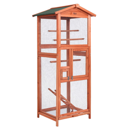 i.Pet Bird Cage 72cm x 60cm x 168cm Pet Cages Large Aviary Parrot Carrier Travel Canary Wooden XL.