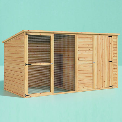 i.Pet Dog Kennel Extra Large 2.28M Wooden House Bed Outdoor Pet Puppy Cabin Log.