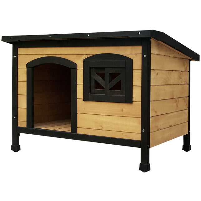 i.Pet Dog Kennel Large Wooden Outdoor Indoor House Pet Puppy Crate Cabin Waterproof.