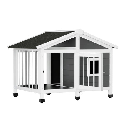 i.Pet Dog Kennel House Large Wooden Outdoor Pet Kennels Indoor Puppy Cabin Home.