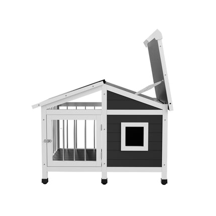 i.Pet Dog Kennel House Large Wooden Outdoor Pet Kennels Indoor Puppy Cabin Home.