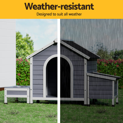 i.Pet Dog Kennel House Large Wooden Outdoor Pet Kennels Indoor Puppy Cabin.