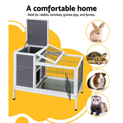 i.Pet Rabbit Hutch Chicken Coop 97cm x 49cm x 86cm Chicken Coop Large Run Wooden Outdoor Cage House.