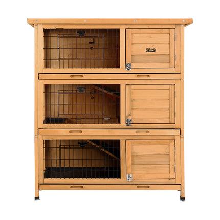 i.Pet Rabbit Hutch Chicken Coop 91.5cm x 46cm x 116.5cm Chicken Coop Large House Cage Run Wooden Outdoor.
