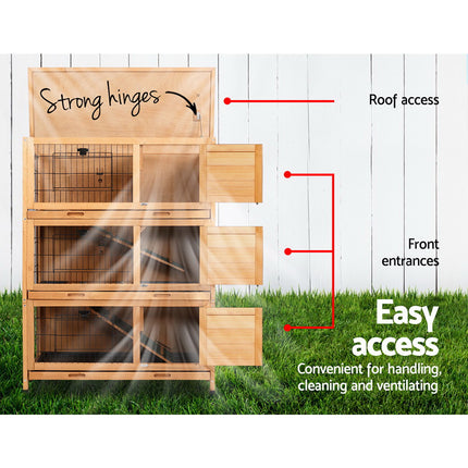 i.Pet Rabbit Hutch Chicken Coop 91.5cm x 46cm x 116.5cm Chicken Coop Large House Cage Run Wooden Outdoor.