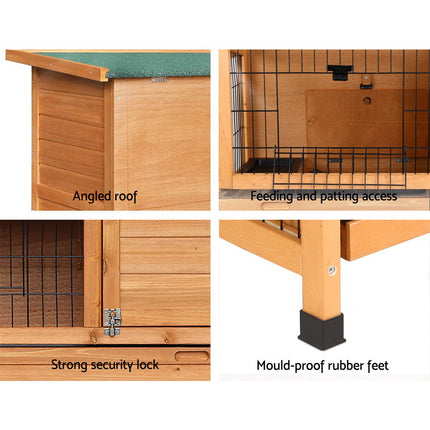 i.Pet Rabbit Hutch Chicken Coop 91.5cm x 46cm x 116.5cm Chicken Coop Large House Cage Run Wooden Outdoor.
