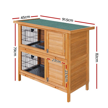 i.Pet Rabbit Hutch Chicken Coop 91.5cm x 45cm x 82cm Chicken Coop Large Wooden House Run Cage.