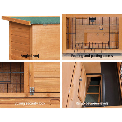 i.Pet Rabbit Hutch Chicken Coop 91.5cm x 45cm x 82cm Chicken Coop Large Wooden House Run Cage.