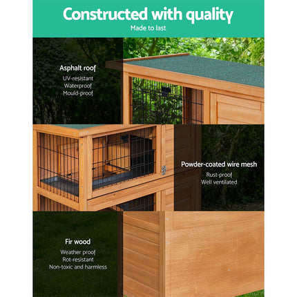 i.Pet Rabbit Hutch Chicken Coop 91.5cm x 45cm x 82cm Chicken Coop Large Wooden House Run Cage.