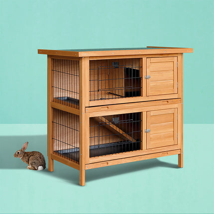i.Pet Rabbit Hutch Chicken Coop 91.5cm x 45cm x 82cm Chicken Coop Large Wooden House Run Cage.