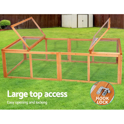 i.Pet Chicken Coop Rabbit Hutch 180cm Extra Large Wooden Chicken House Run XL Hen Cage.