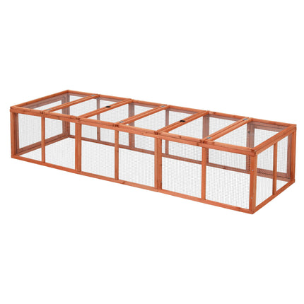 i.Pet Chicken Coop Wooden Pet Run Rabbit Hutch Large Outdoor Cage with Play Area Brown.
