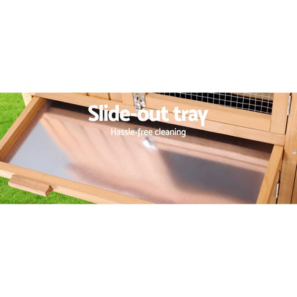 i.Pet Chicken Coop Rabbit Hutch 138cm x 44cm x 85cm Large Chicken Coop House Run Cage Wooden Outdoor.