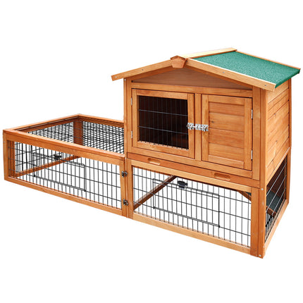 i.Pet Chicken Coop Rabbit Hutch 155cm x 49cm x 90cm Large Chicken Coop Wooden Run Cage House Outdoor.