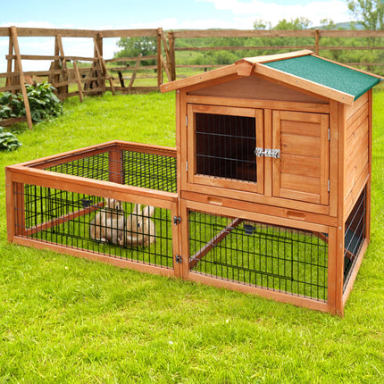 i.Pet Chicken Coop Rabbit Hutch 155cm x 49cm x 90cm Large Chicken Coop Wooden Run Cage House Outdoor.