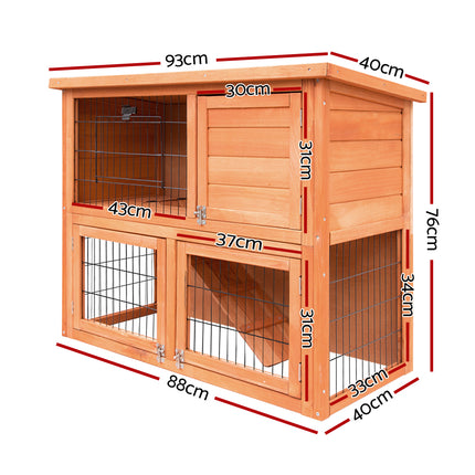 i.Pet Chicken Coop Rabbit Hutch 88cm x 40cm x 76cm Large Chicken Coop House Run Wooden Cage Outdoor.