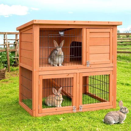 i.Pet Chicken Coop Rabbit Hutch 88cm x 40cm x 76cm Large Chicken Coop House Run Wooden Cage Outdoor.