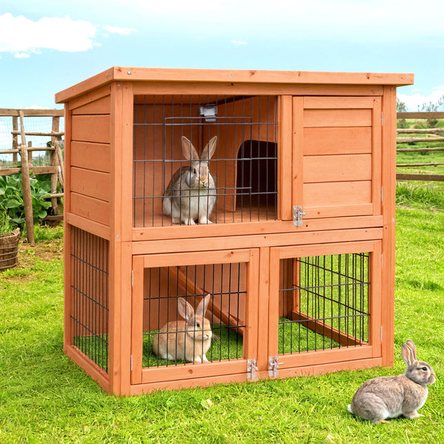 i.Pet Chicken Coop Rabbit Hutch 88cm x 40cm x 76cm Large Chicken Coop House Run Wooden Cage Outdoor.