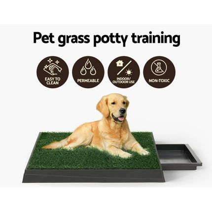i.Pet Pet Training Pad Dog Potty Toilet Large Loo Portable With Tray Grass Mat.