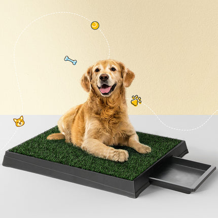 i.Pet Pet Training Pad Dog Potty Toilet Large Portable With Tray Grass 2 Mats.