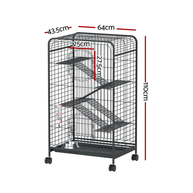 i.Pet Rabbit Cage Indoor Hutch Guinea Pig Bird Ferret Cat Hamster 110cm 4 Level.