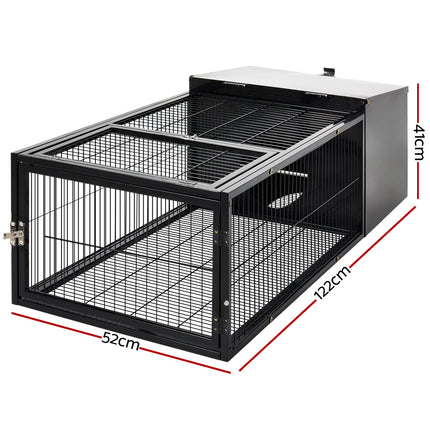 i.Pet Rabbit Cage 122x52cm Hutch Enclosure Carrier Metal.