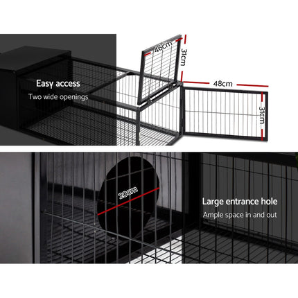 i.Pet Rabbit Cage 122x52cm Hutch Enclosure Carrier Metal.