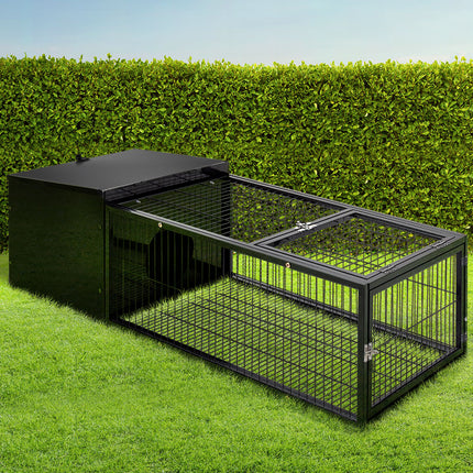 i.Pet Rabbit Cage 122x52cm Hutch Enclosure Carrier Metal.