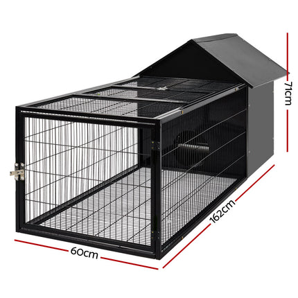 i.Pet Rabbit Cage Hutch 162x60cm Enclosure Metal.