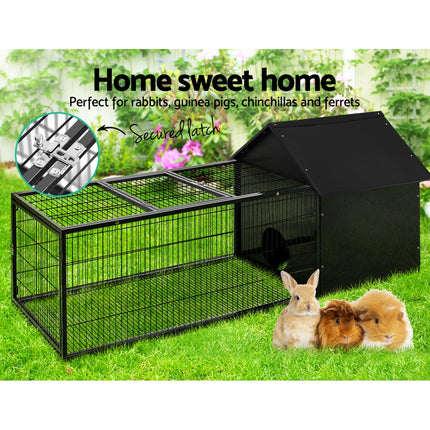 i.Pet Rabbit Cage Hutch 162x60cm Enclosure Metal.