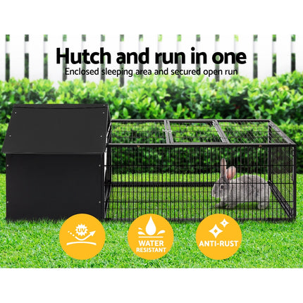 i.Pet Rabbit Cage Hutch 162x60cm Enclosure Metal.