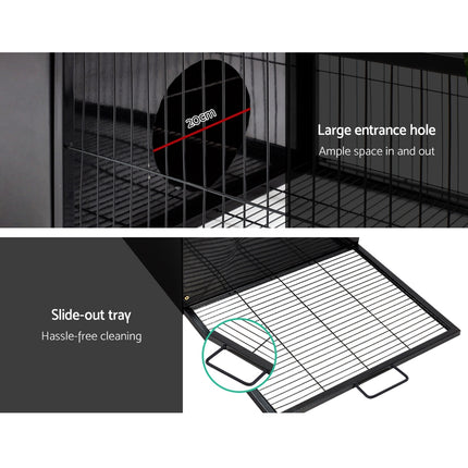 i.Pet Rabbit Cage Hutch 162x60cm Enclosure Metal.