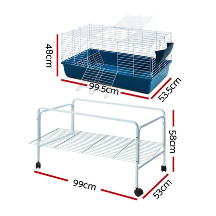 i.Pet Rabbit Cage Hutch 106cm Indoor Enclosure Carrier.