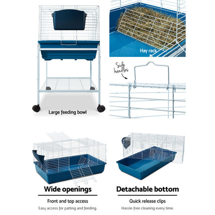 i.Pet Rabbit Cage Hutch 106cm Indoor Enclosure Carrier.